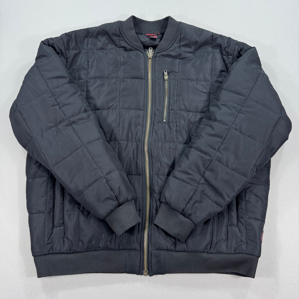 Tough Duck Jacket Men's 2XL Black Bomber Quilted Lined‎ Padded Insulated